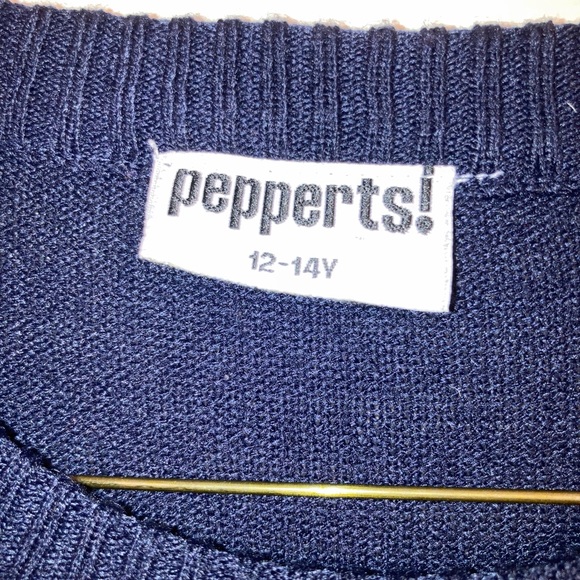 Boys Pepperts Snowman Chill navy sweater, winter, size 12-14, snow - Picture 2 of 5